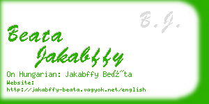 beata jakabffy business card